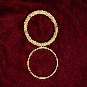 Elegant Gold Beaded Bracelets Set